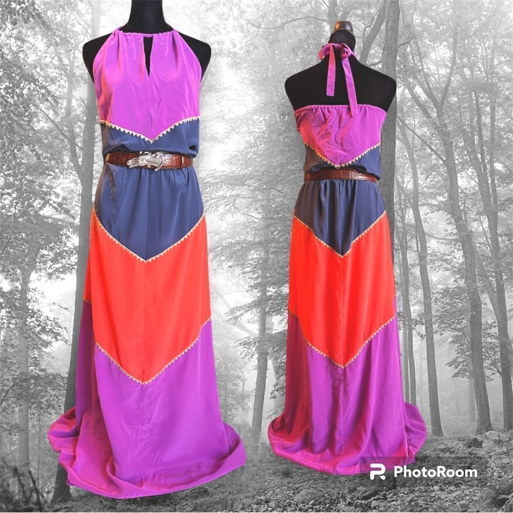 BCBGMaxAzria Colorful Chevron Maxi Dress